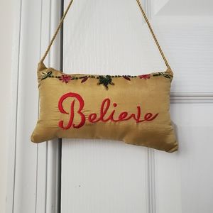 🎄"Ready for the Holidays" (Believe) Doorknob  Hanger"